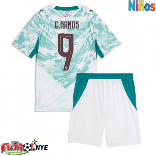 Camiseta Portugal Goncalo Ramos #9 Visitante Equipación para niños Mundial 2026 manga corta (+ pantalones cortos)